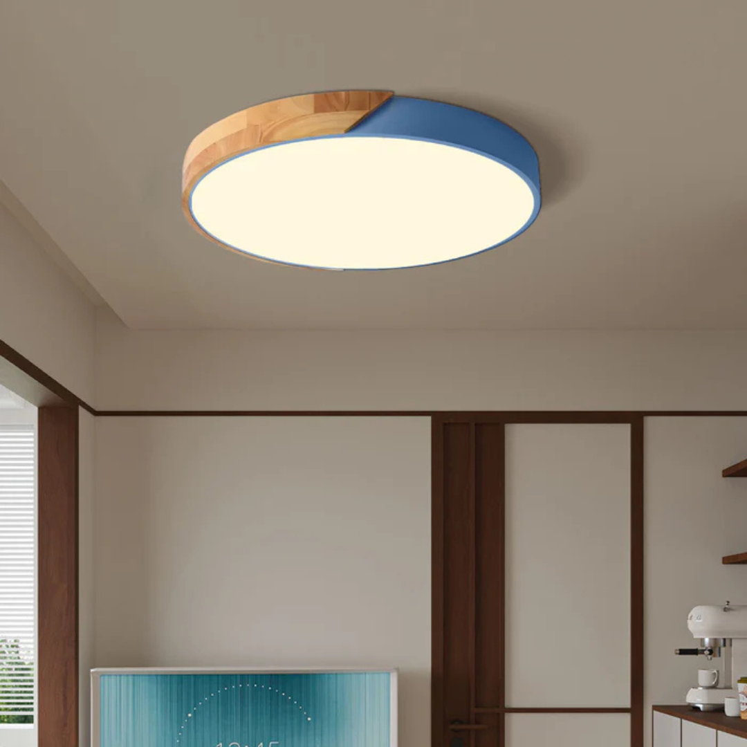 Delos Deckenleuchte Holz Detailaufnahme Holzstruktur skandinavisches Design