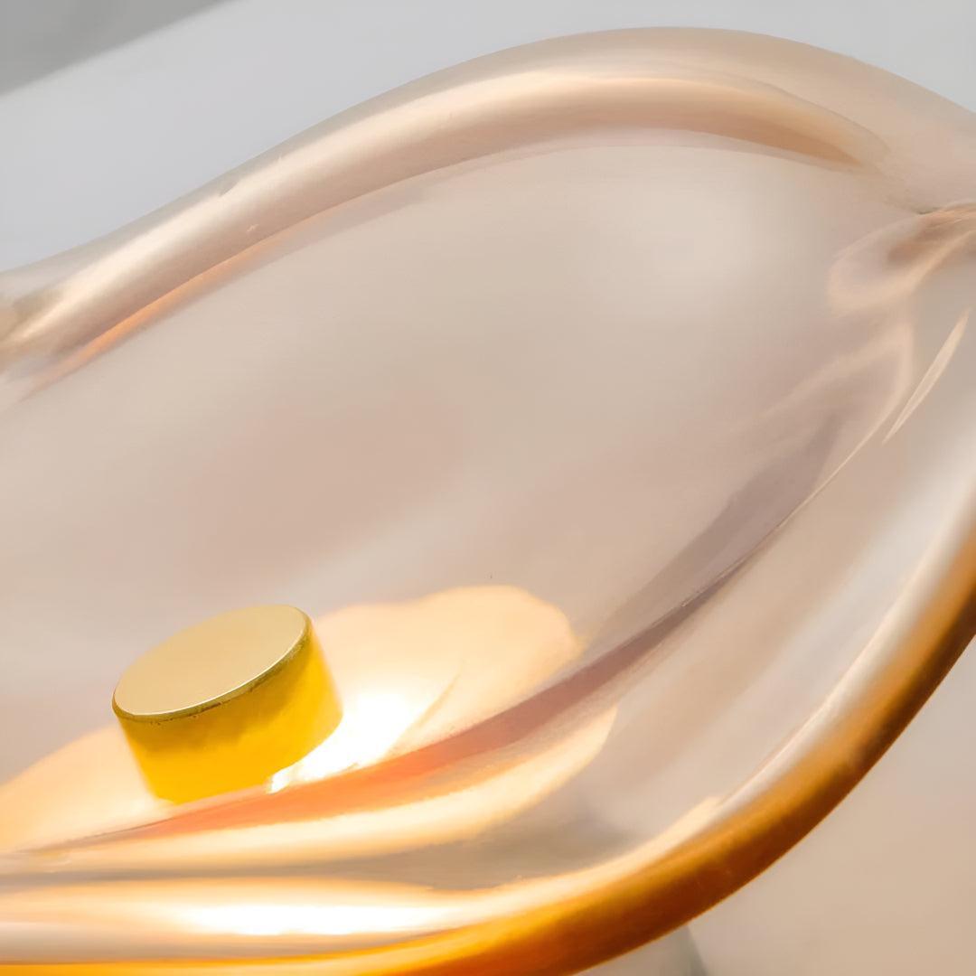 Glas Wandleuchte LED Detailansicht Glasschirm elegante LED Wandbeleuchtung