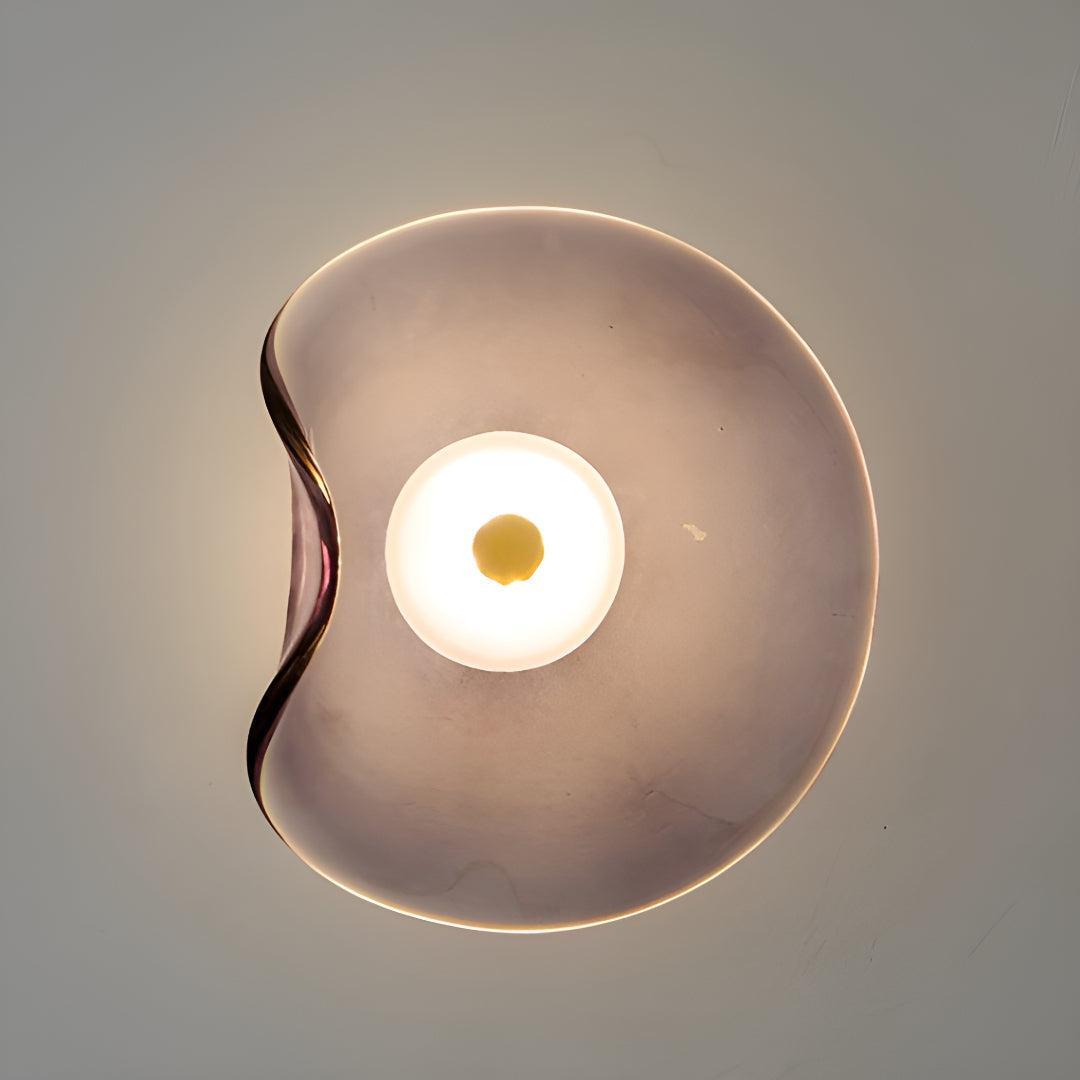 Glas Wandleuchte LED Montageansicht moderne Wandlampe an der Wand befestigt