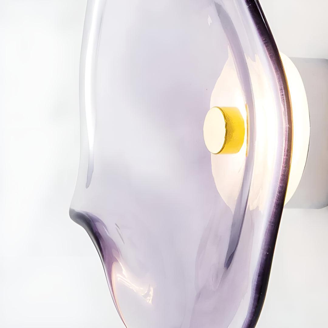 Glas Wandleuchte LED Nahaufnahme Glasstruktur dekorative Wandleuchte Glas