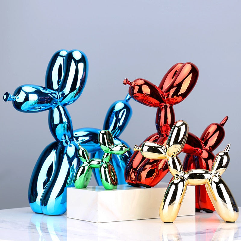 Ballon Hund Skulptur Blau aus Resin