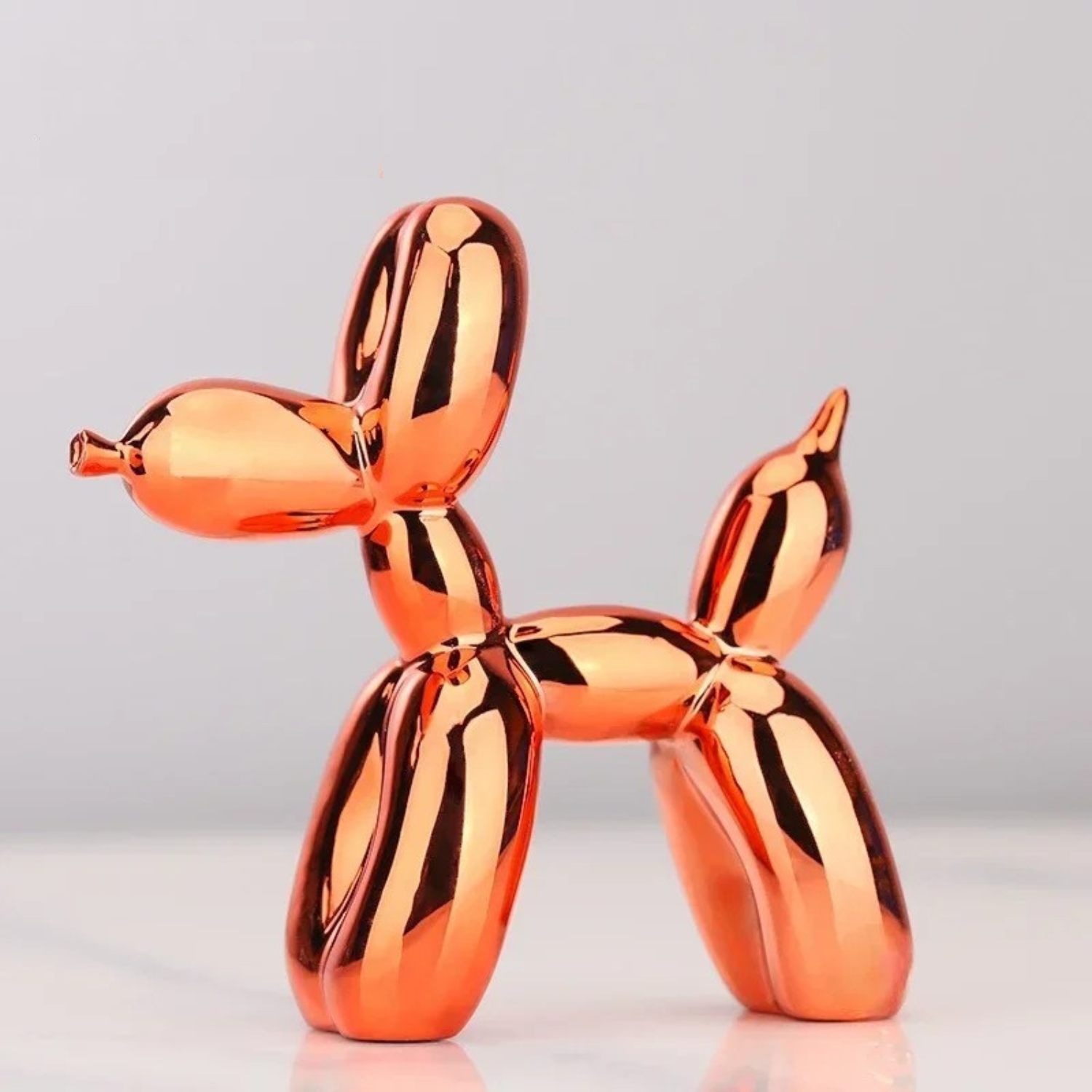 Ballon Hund Skulptur Orange aus Resin